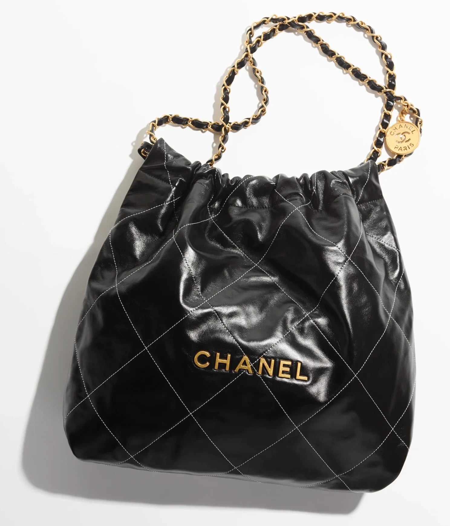 Chanel 22B Hobo Bag Lambskin Black GHW(Microchip)