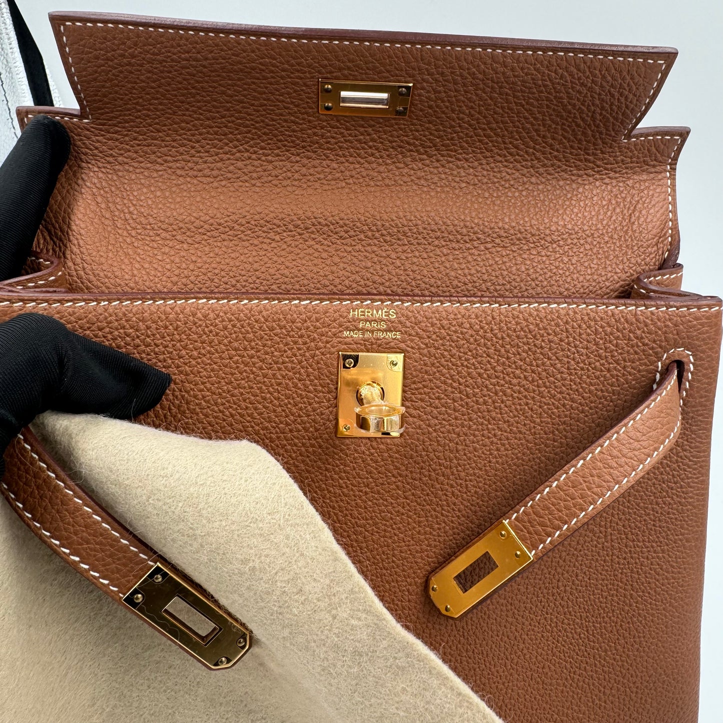 HERMES KELLY GOLDEN BROWN 25 STAMP Z