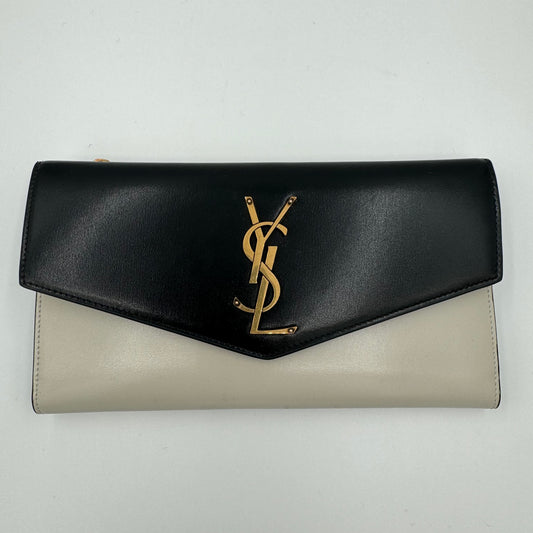 Saint Laurent YSL Women Uptown Chain Wallet in Shiny Smooth Leather