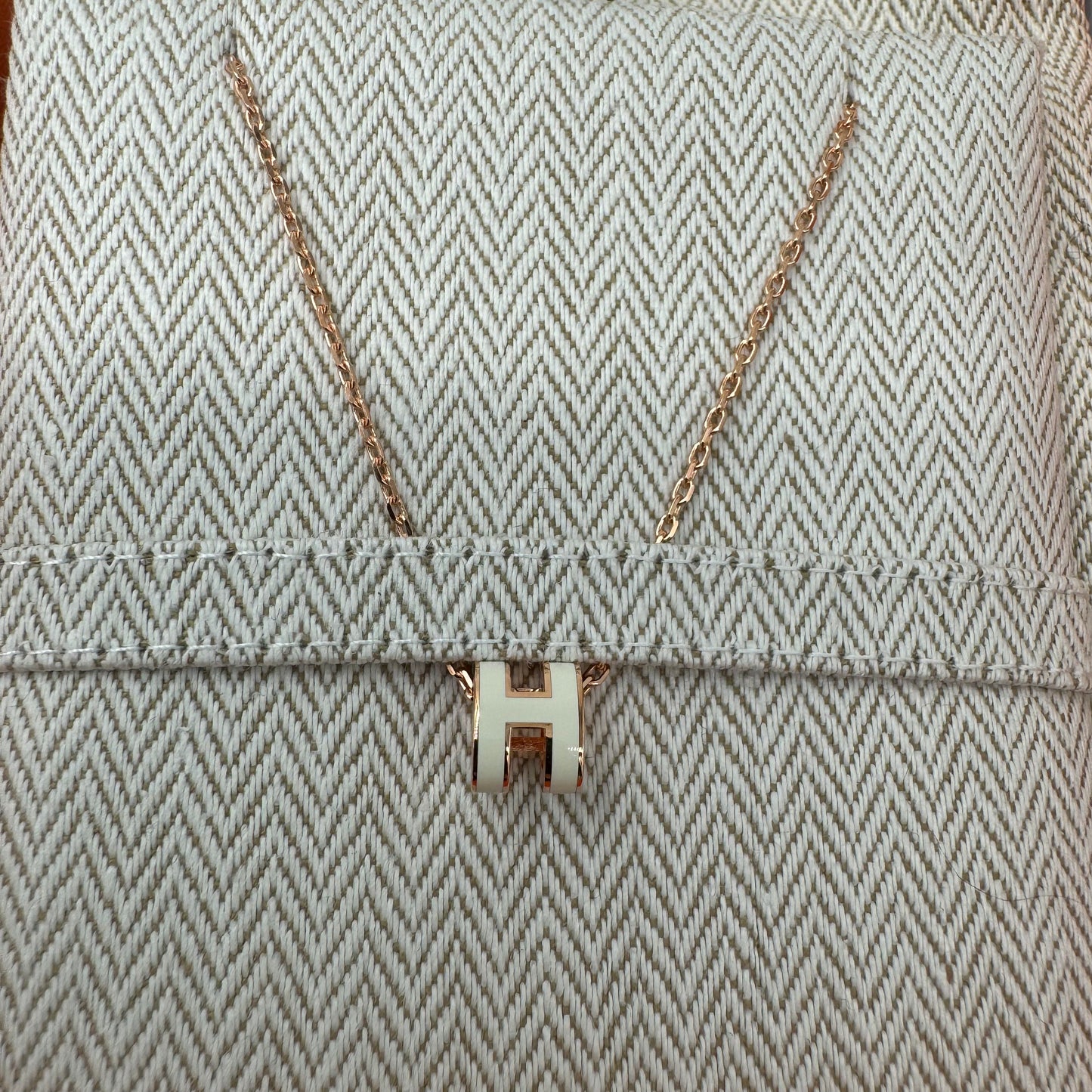 HERMES Mini Pop H Rose Gold Necklace