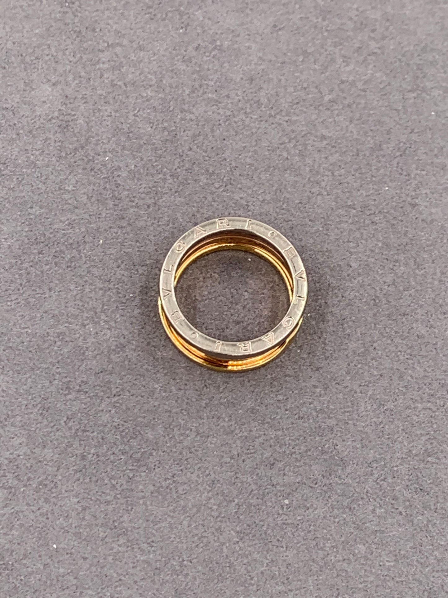 BVLGARI B. Zero1 Yellow Gold Rose Gold and Sliver Gold Ring