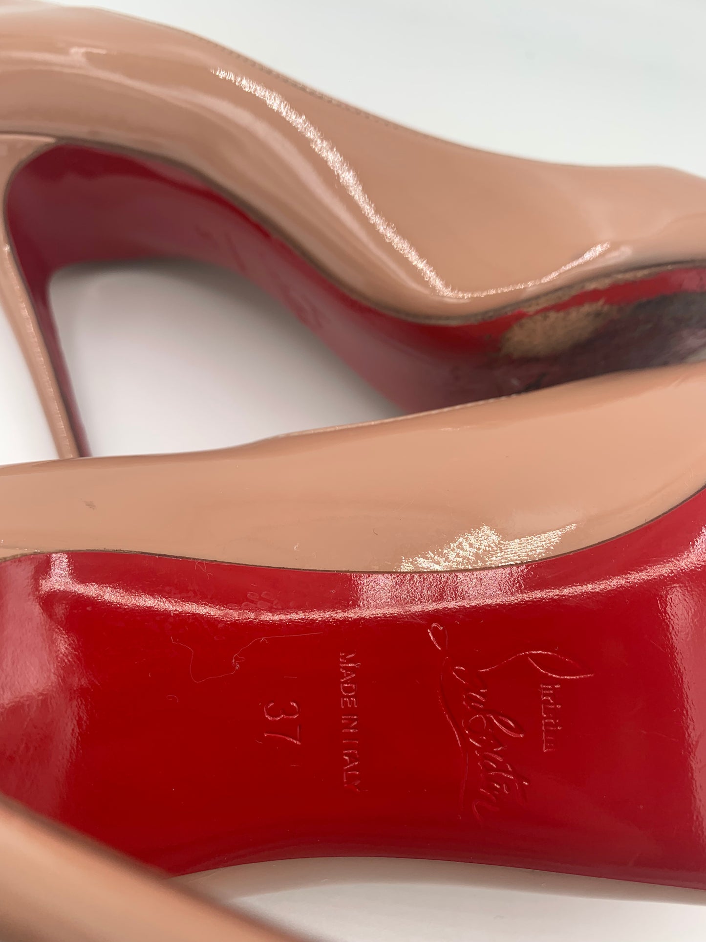 Christian Louboutin Nude Patent Leather Heels