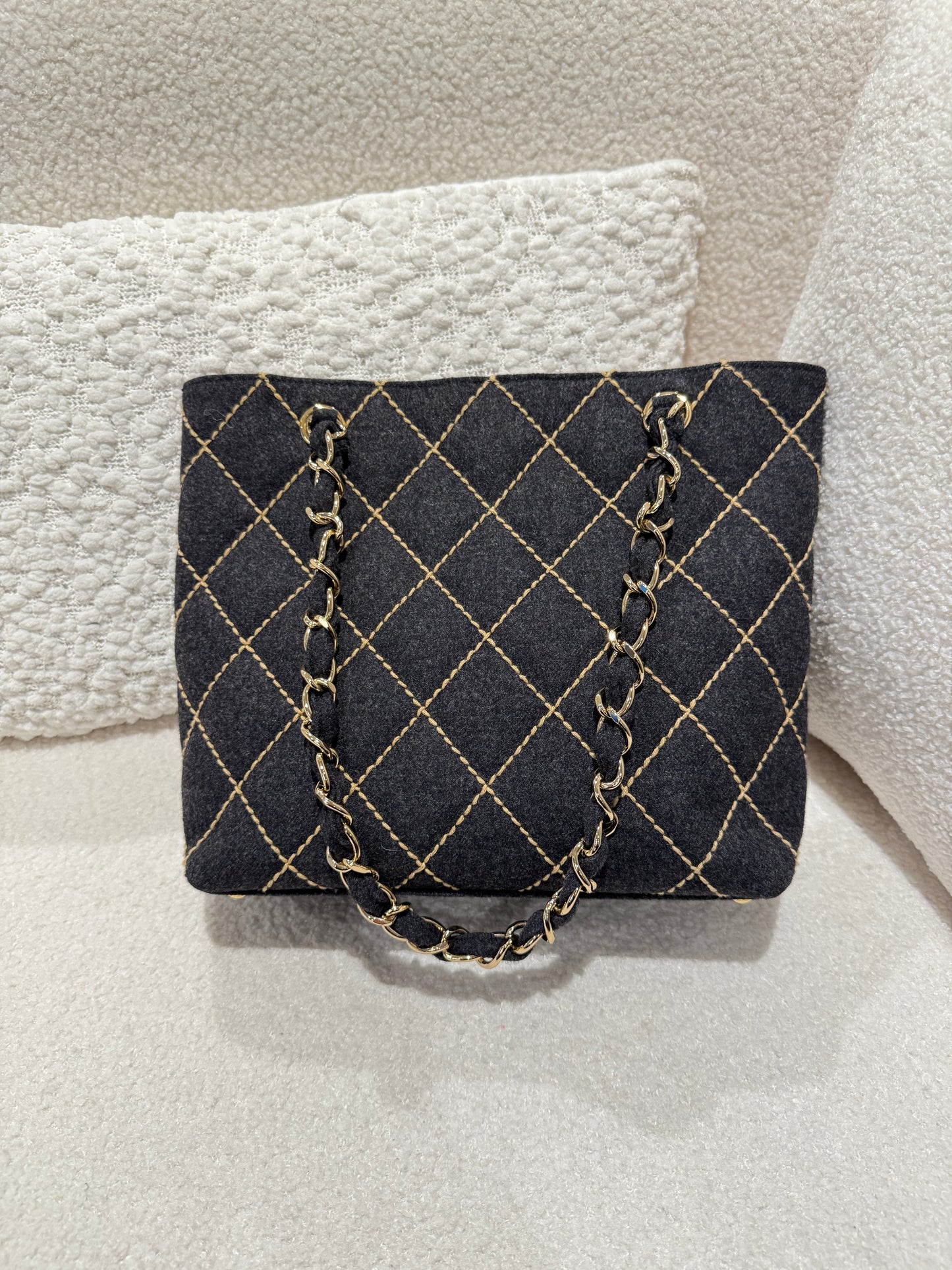 Chanel Wild Stitch Tote Wool leather