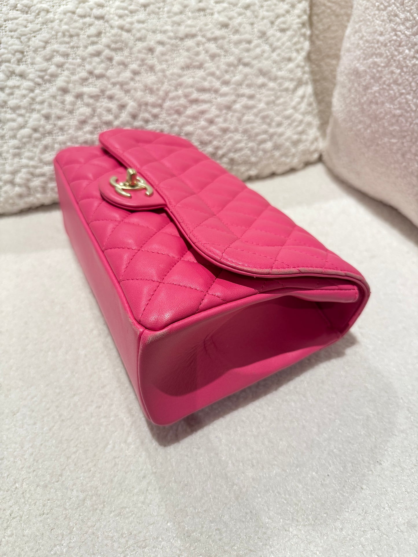 CHANEL QUILTED FLAP BAG LAMBSKIN PINK GHW