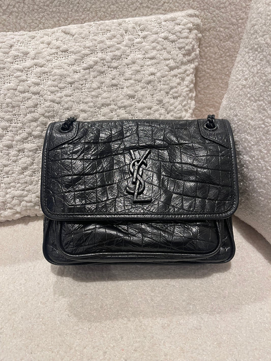 SAINT LAURENT BABY NIKI Calfskin BLACK