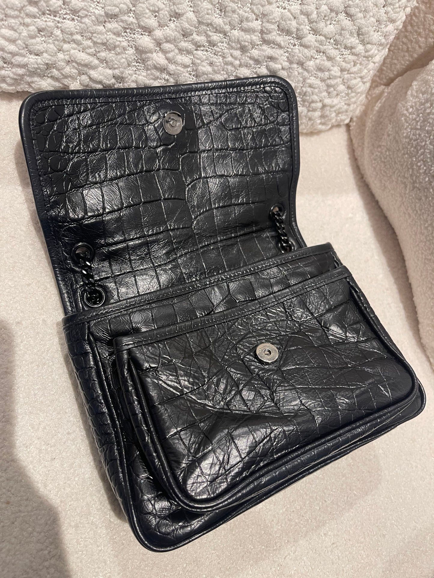 SAINT LAURENT BABY NIKI Calfskin BLACK