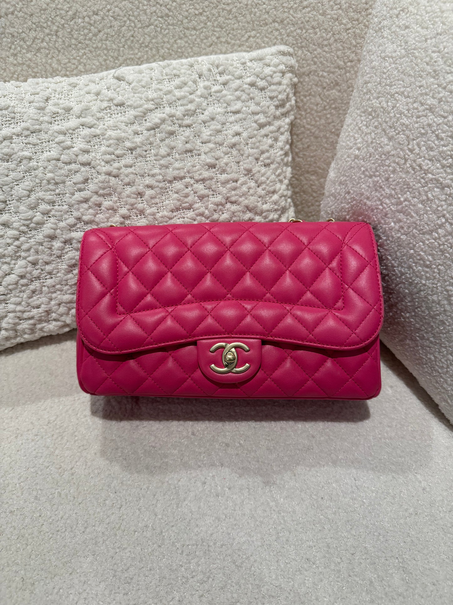 CHANEL QUILTED FLAP BAG LAMBSKIN PINK GHW