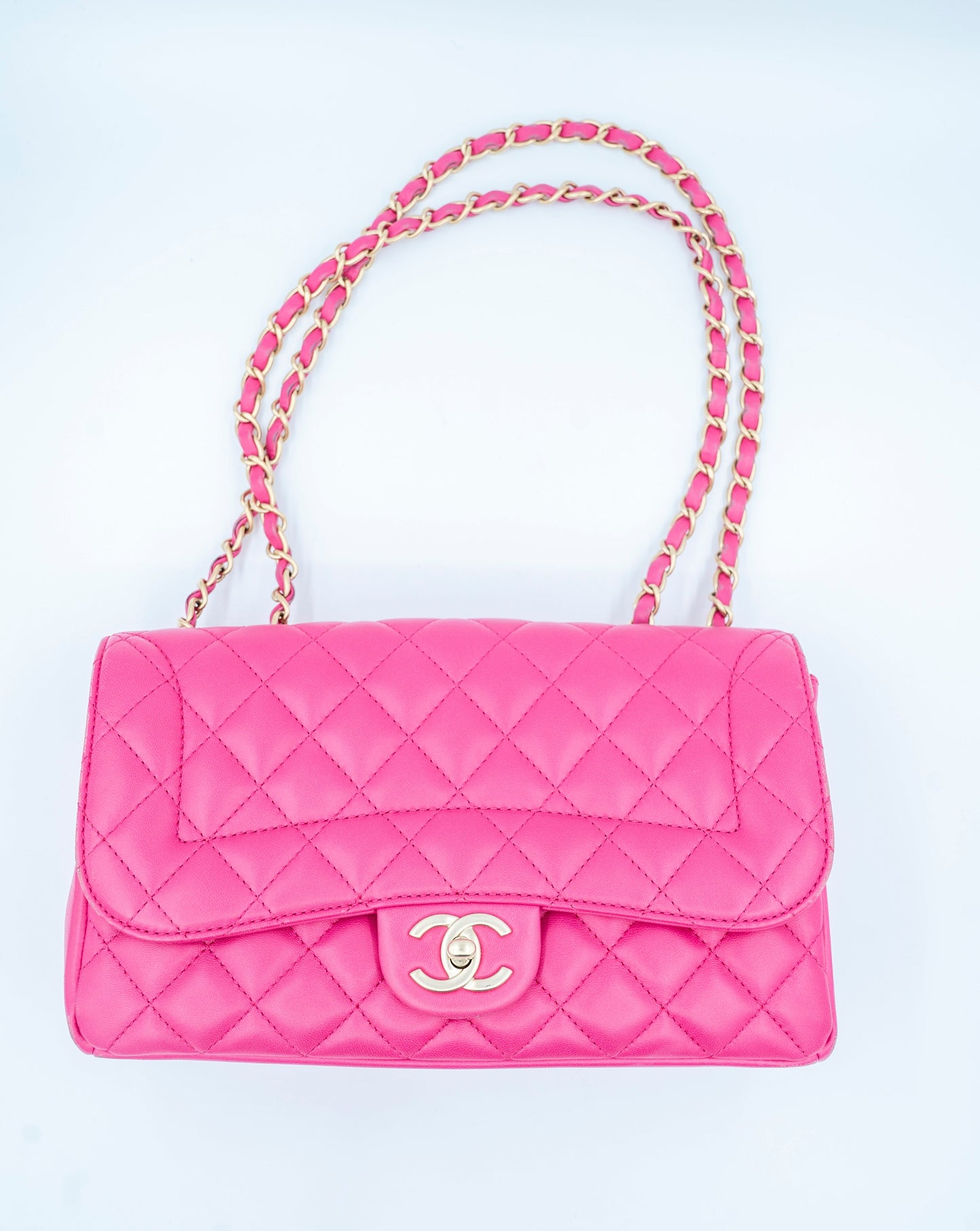 CHANEL QUILTED FLAP BAG LAMBSKIN PINK GHW