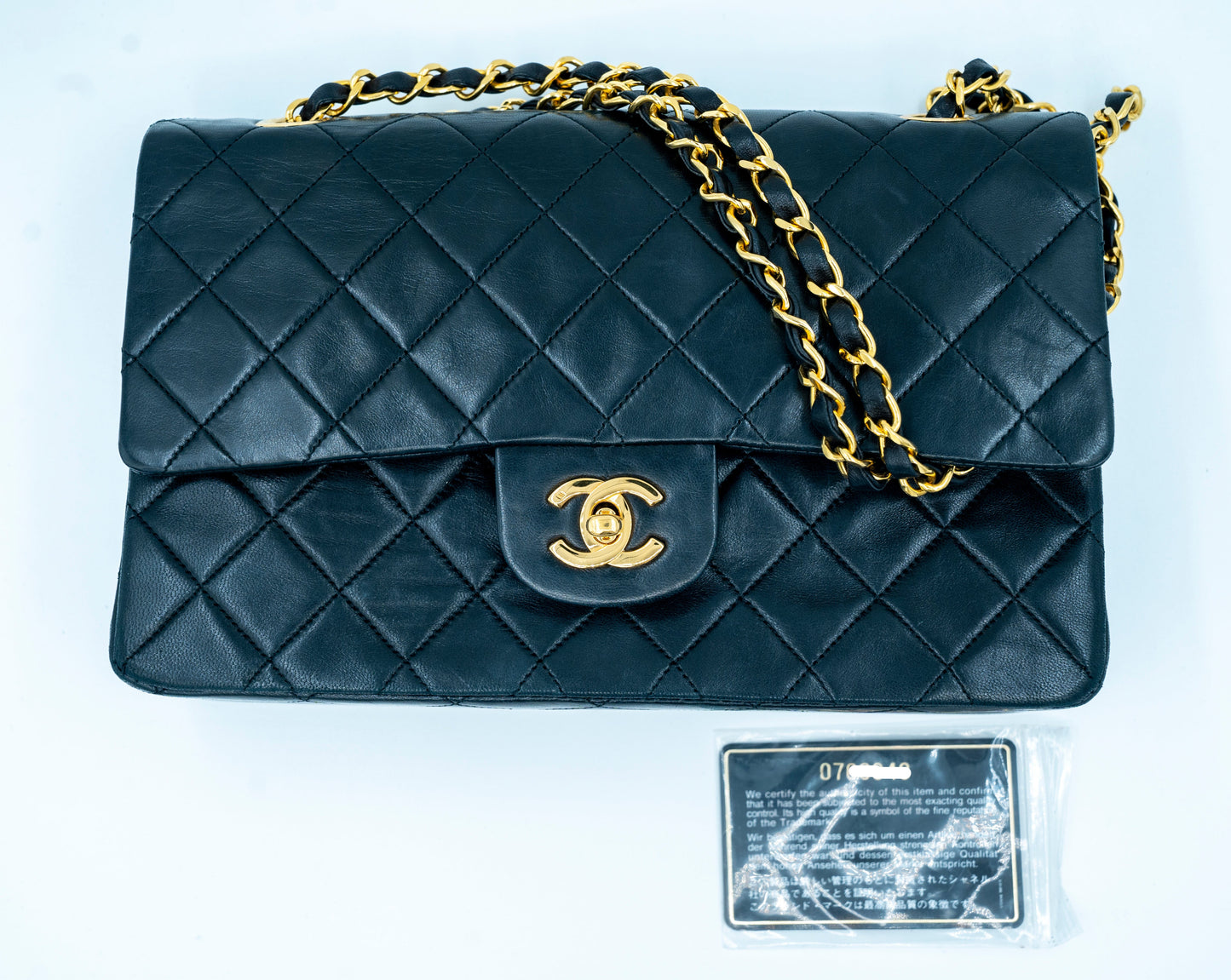 CHANEL VINTAGE FLAP BAG LAMBSKIN BLACK GHW