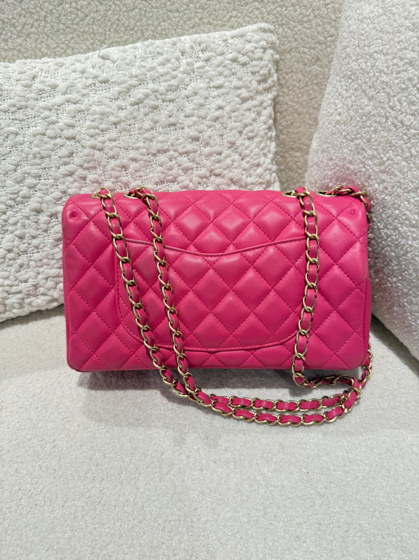 CHANEL QUILTED FLAP BAG LAMBSKIN PINK GHW