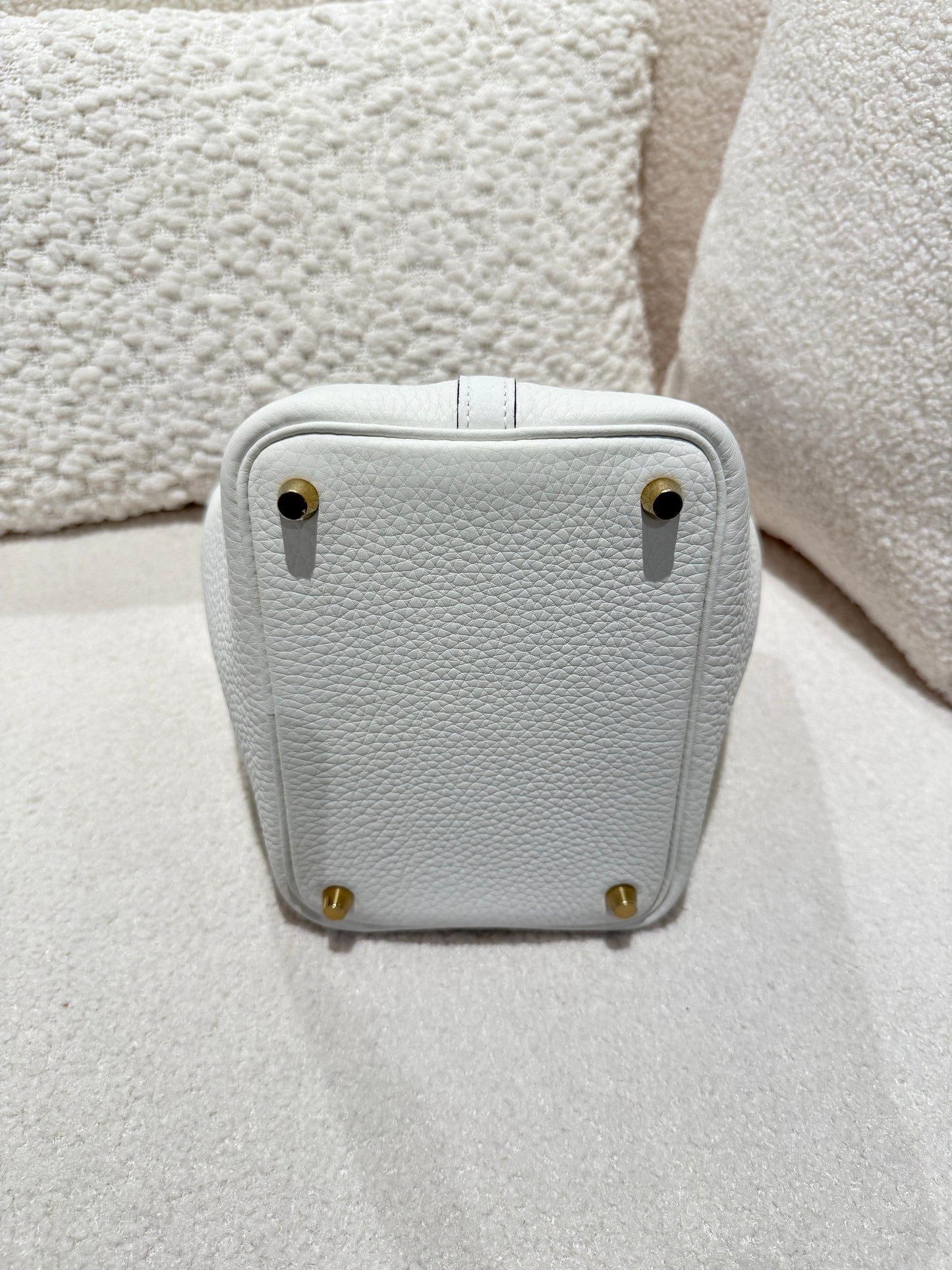 HERMES PICOTIN 18 LOCK BAG CLEMENCE NEW WHITE GHW STAMP B