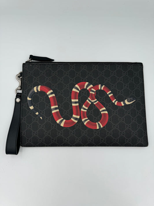 GUCCI GG POUCH WITH GG&SNAKE DETAILS