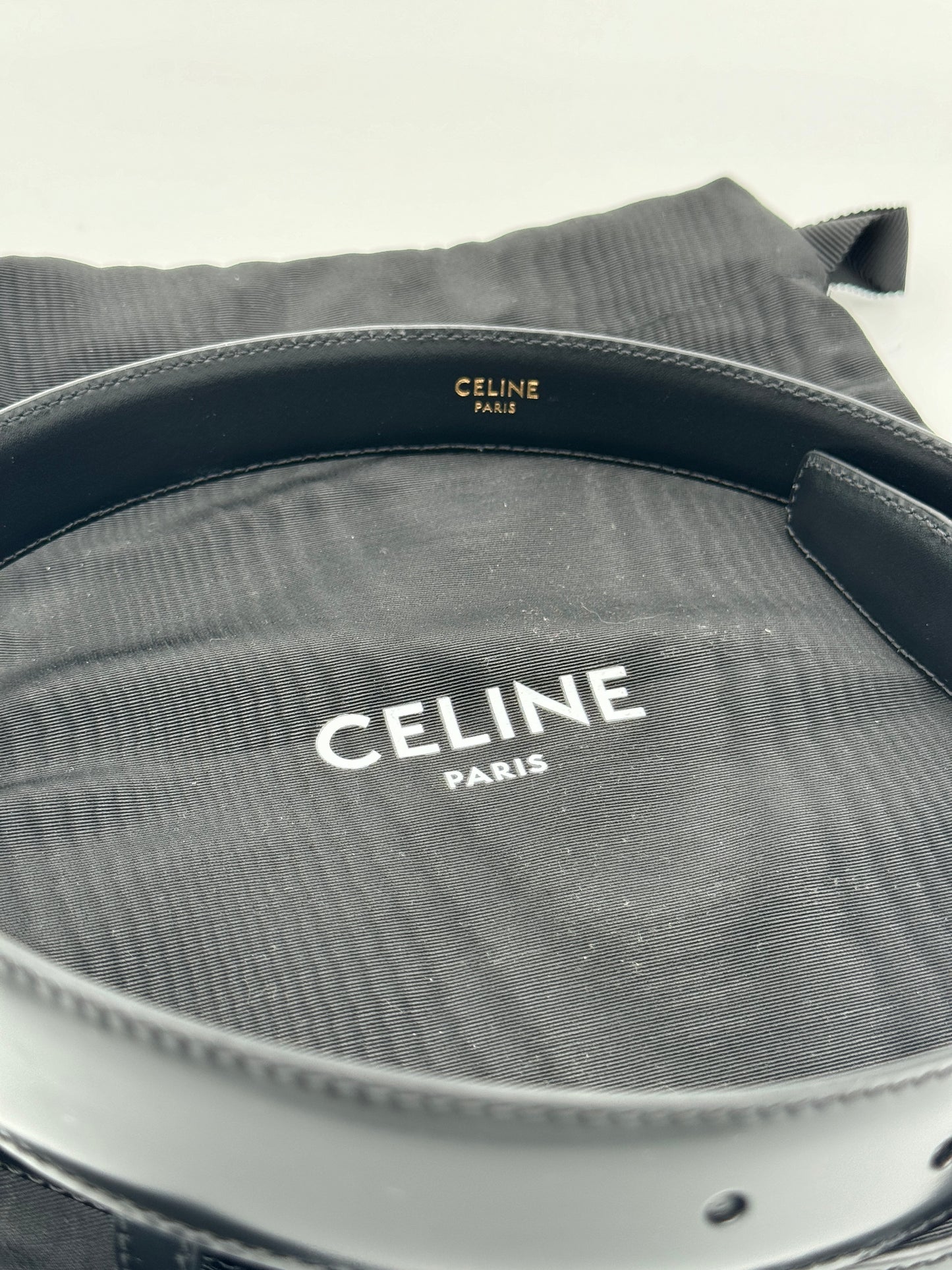 CELINE SMALL TRIOMPHE BELT IN LEATHER BLACK