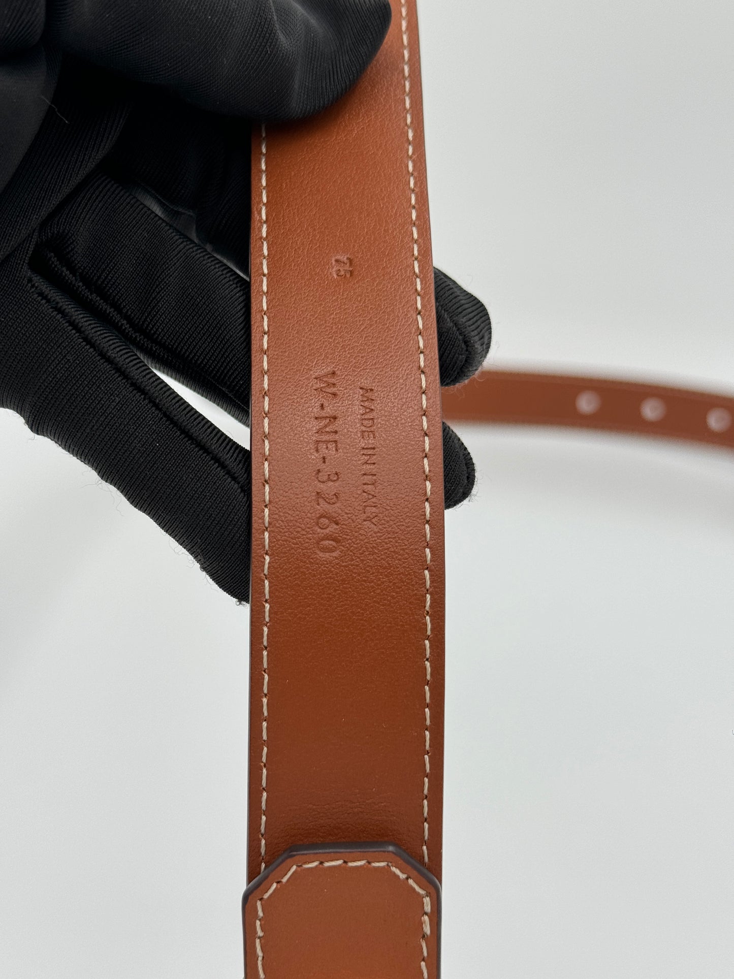 CELINE SMALL TRIOMPHE BELT IN LEATHER BROWN 75