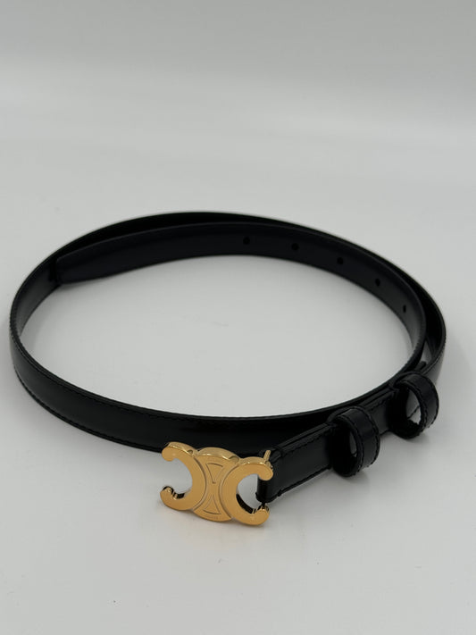 CELINE SMALL TRIOMPHE BELT IN LEATHER BLACK 75