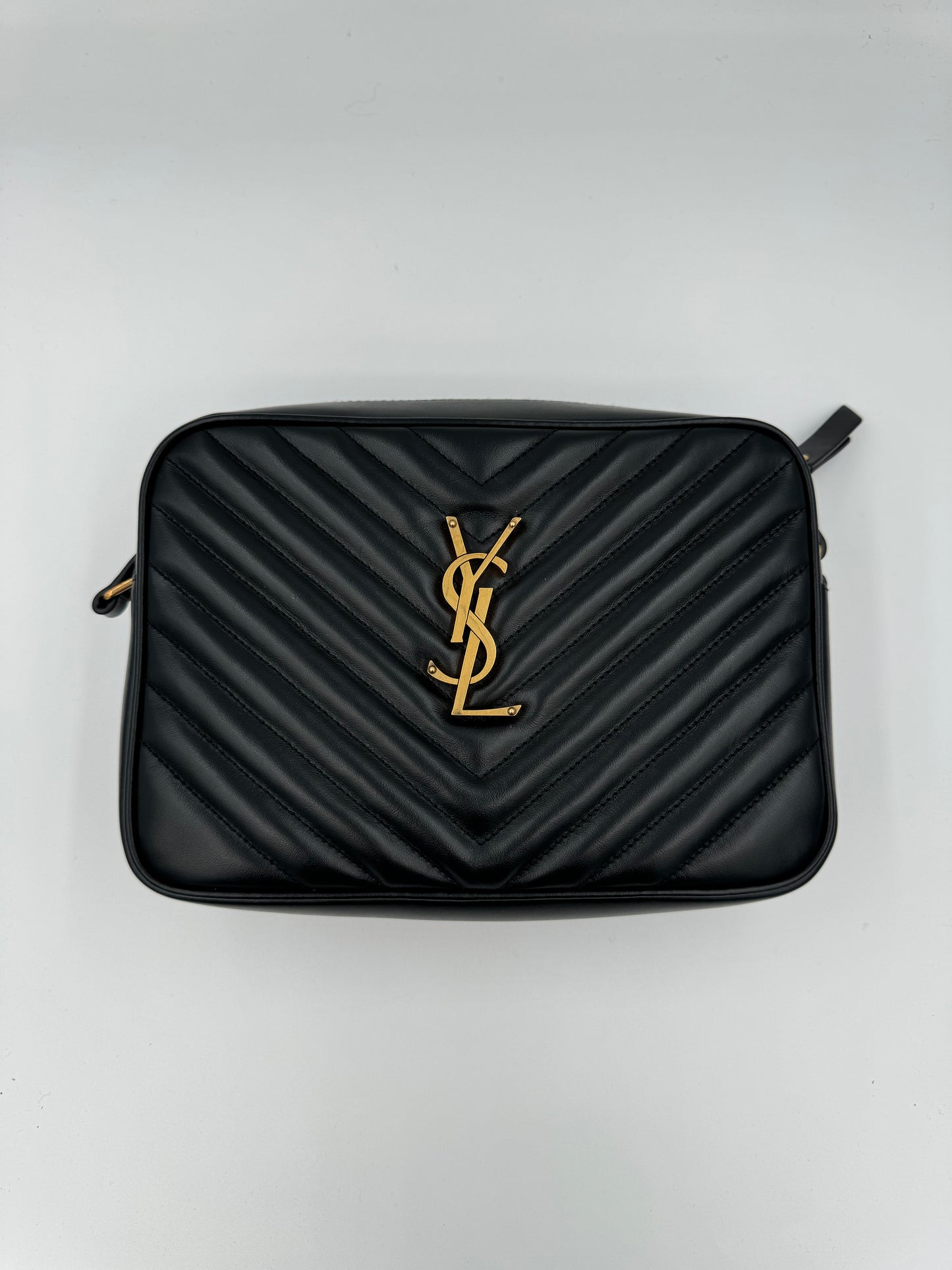 SAINT LAURENT/YSL LOU CAMERA BAG CALFSKIN BLACK