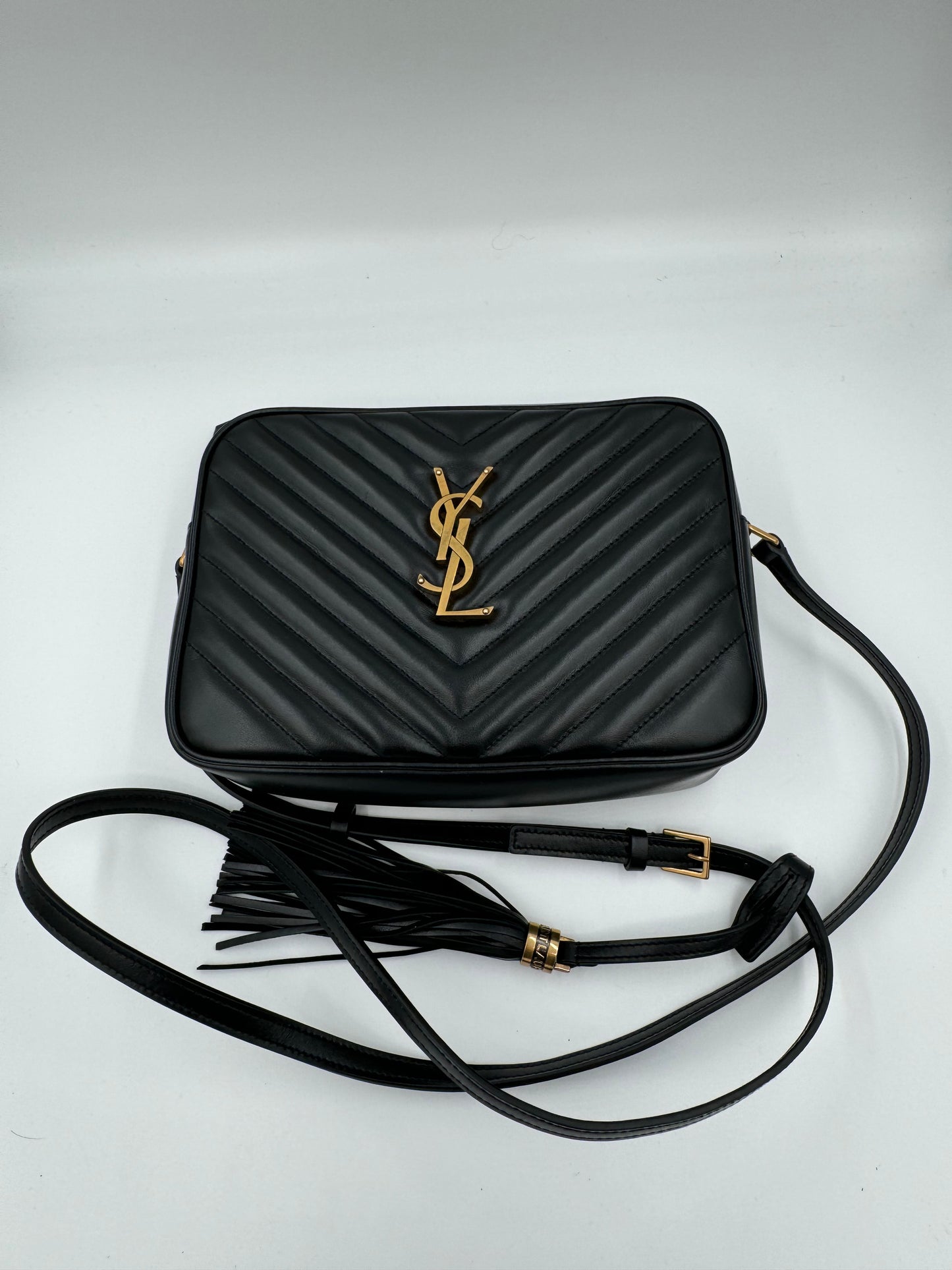 SAINT LAURENT/YSL LOU CAMERA BAG CALFSKIN BLACK