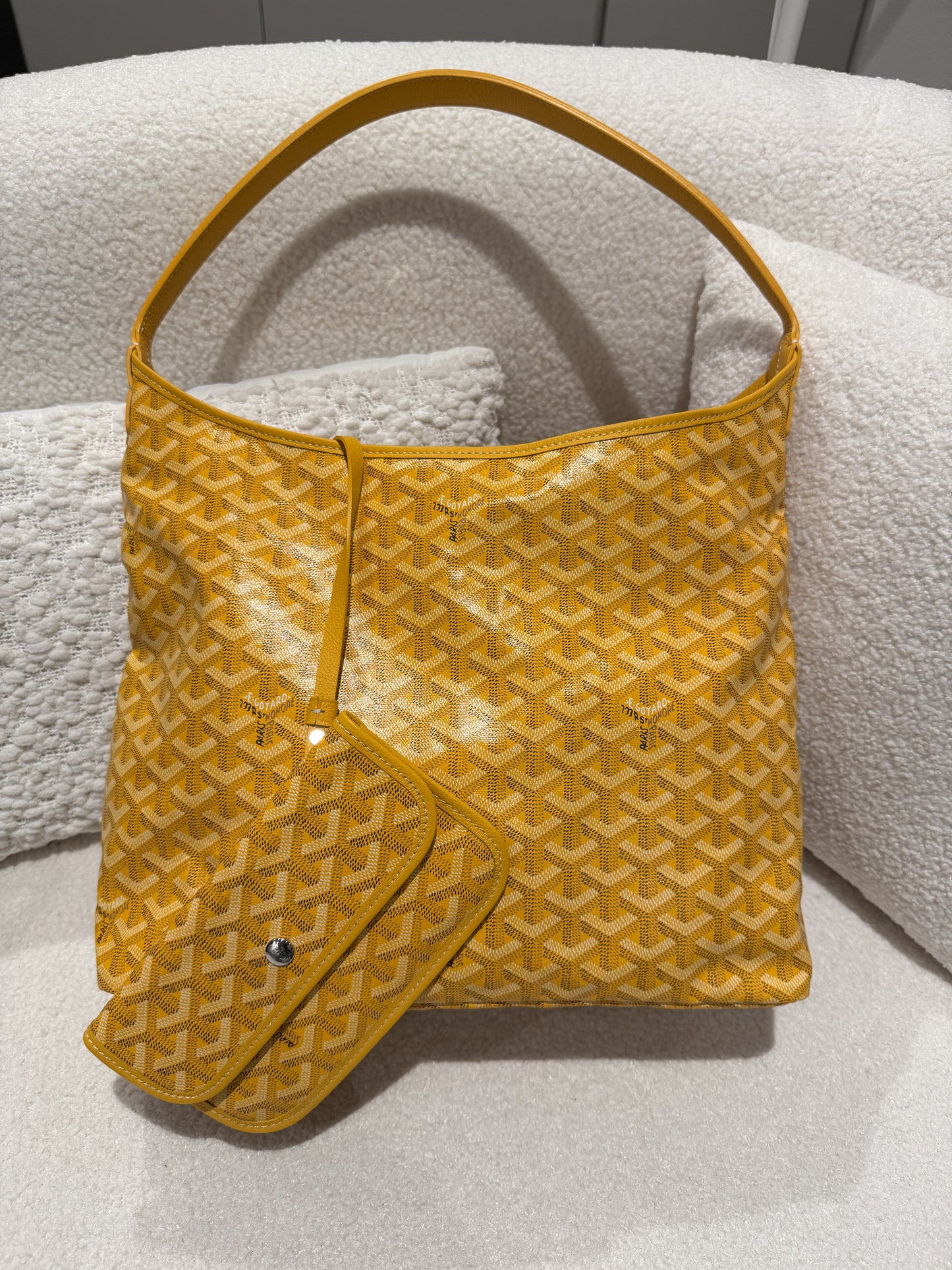 Goyard Boheme Hobo Bag Goyardine Canvas/Calfskin