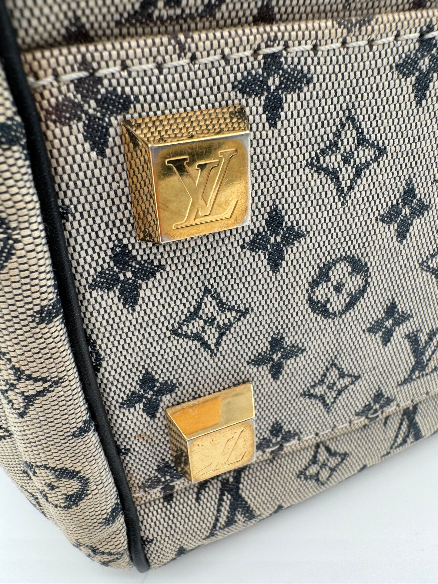 Louis Vuitton Navy Blue Monogram Mini Lin Josephine PM Bag