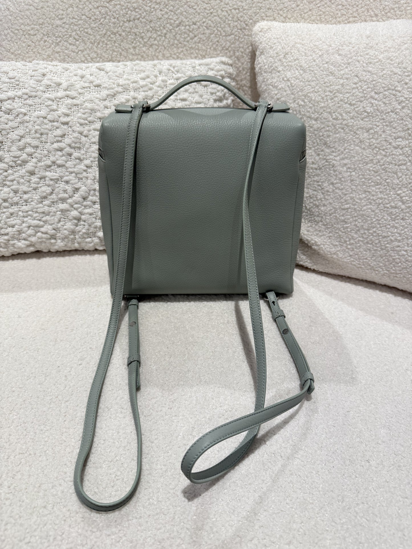 LORO PIANA Extra Pocket Calfskin Backpack Eucalyptus