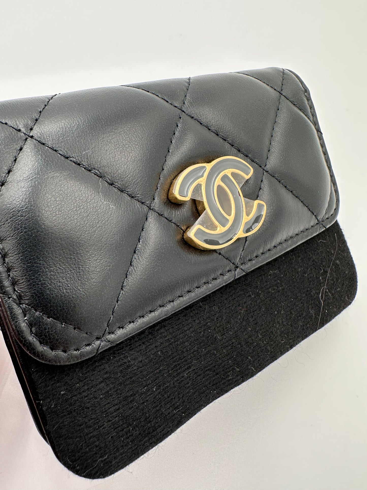 CHANEL ENEMAL SMALL FLAP BAG LAMBSKIN BLACK