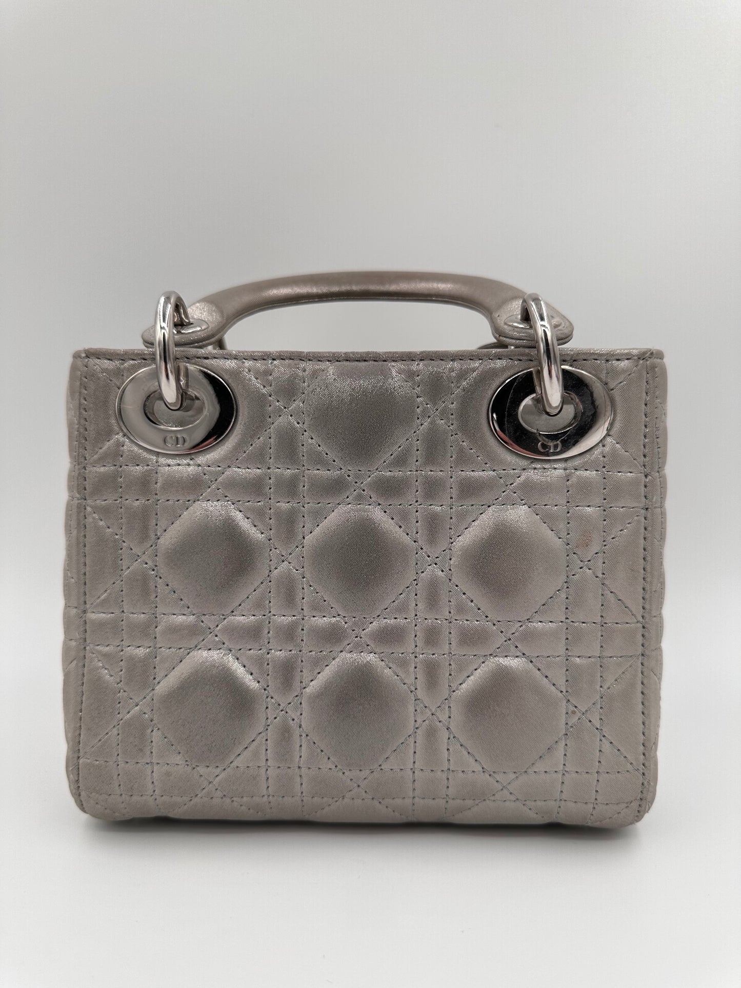 DIOR MINI LADY DIOR LAMBSKIN Gray SHW