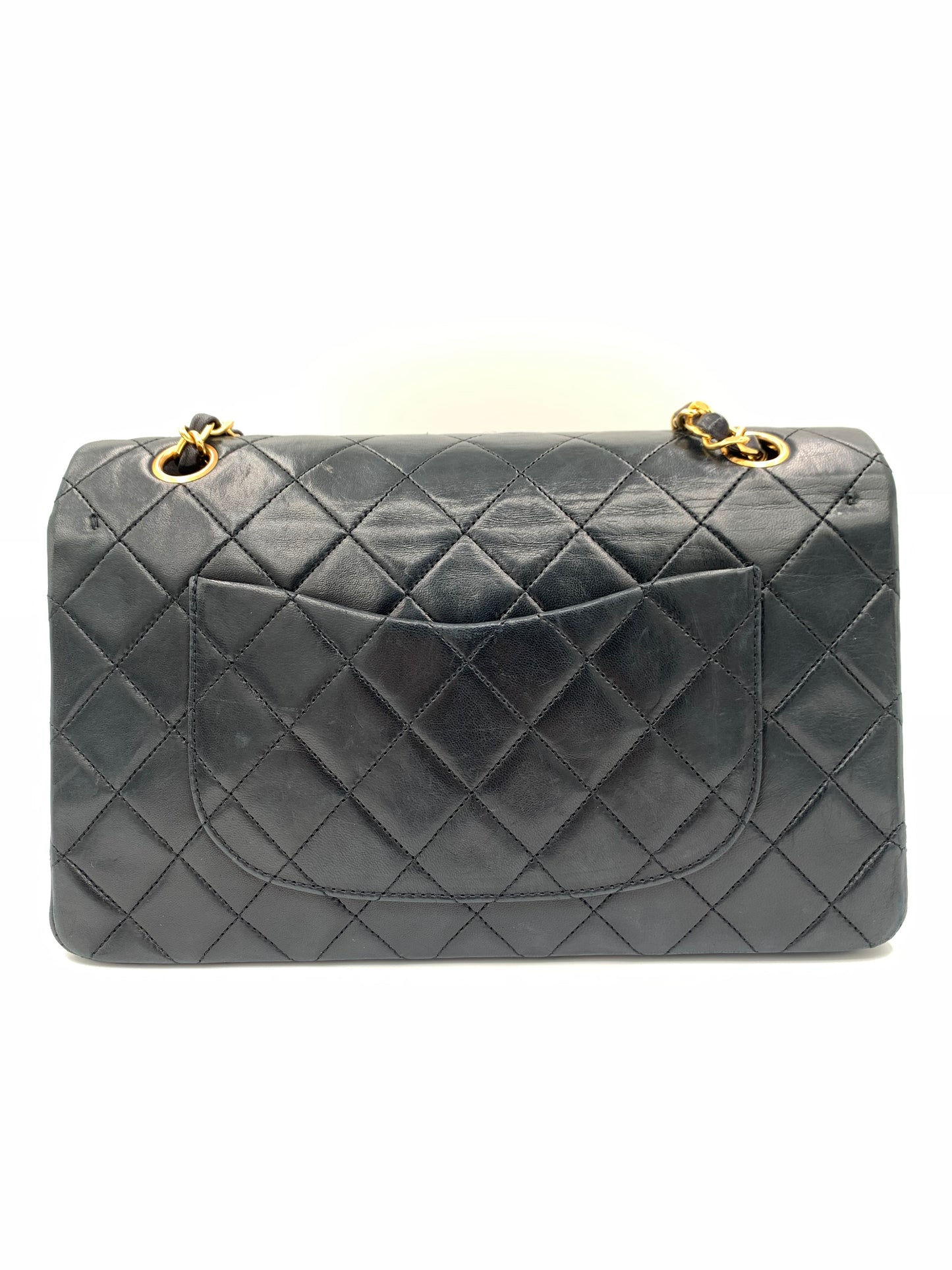 CHANEL VINTAGE FLAP BAG LAMBSKIN BLACK GHW