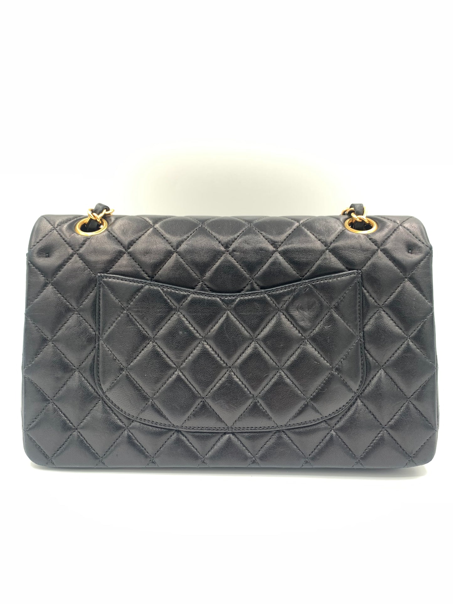 Chanel Vintage Classic Double Flap Bag Quilted Lambskin Mid
