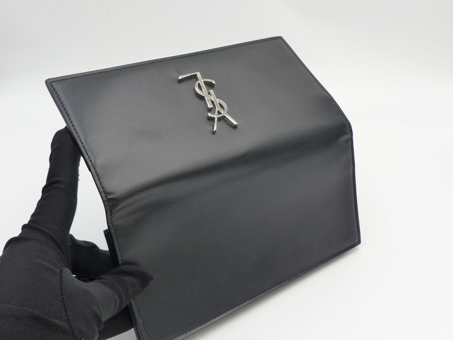 SAINT LAURENT / YSL CLUTCH PATENT BLACK